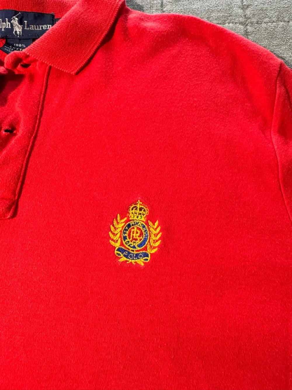 Vintage Ralph Lauren Red Polo with Embroidered Crest